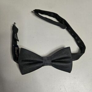 Wembley‎ Mens Bow Tie Adjustable Grey Pretied Herringbone